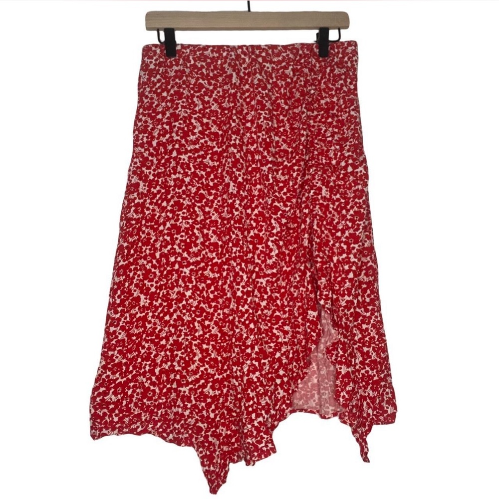 Code Mode Red Floral Skirt with Ruffled slid